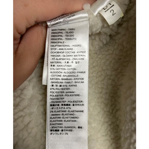 Levi’s Premium Ex-Boyfriend Corduroy Sherpa Trucker Jacket Women’s Size L - Picture 9 of 13